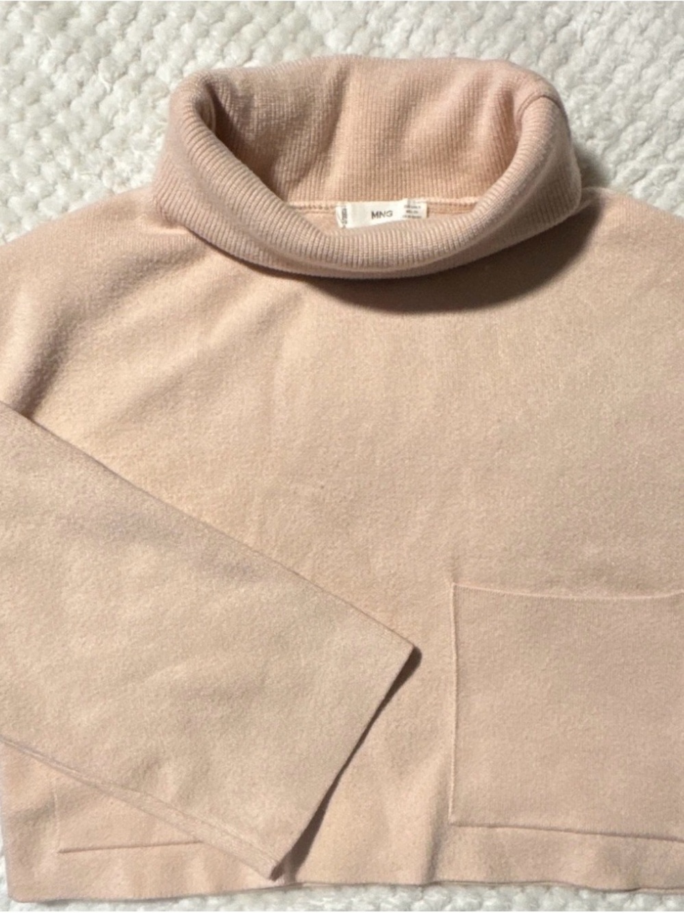 Mango Blush Pink High Cowl Neck Sweater - Picture 3 of 5